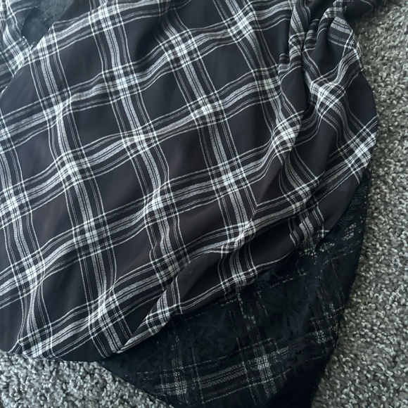 Fashion Nova Plaid Lace Dress - Picture 2 of 4